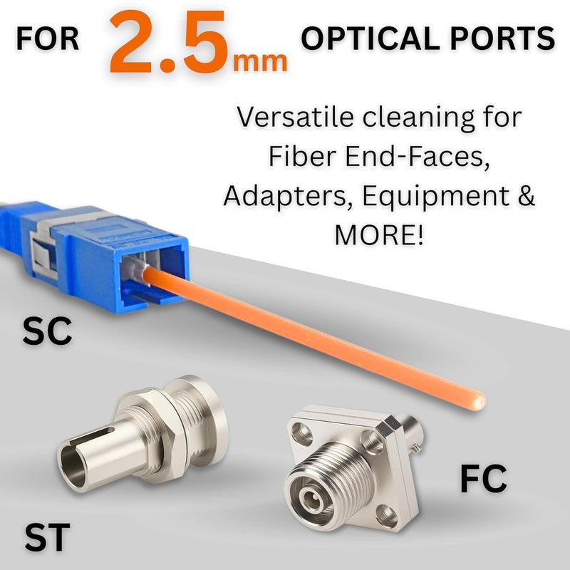 Sysotek Fiber Optic Cleaning Swabs - 100 Pack - SC 2.5mm - for Cleaning Optical Components. Lint Free Anti-Static Swabs, Cleaning Stick for Ports and Adapters, SC Connector Cleaner Tool for Field Use - Image 4